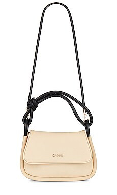 Ganni Knot Flap Over Bag in Pale Khaki from Revolve.com | Revolve Clothing (Global)