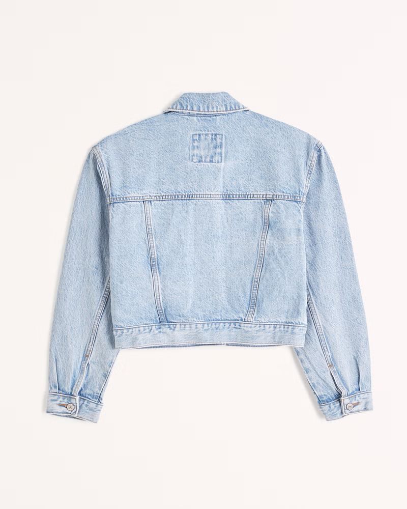 Cropped Drapey Denim Jacket | Abercrombie & Fitch (US)