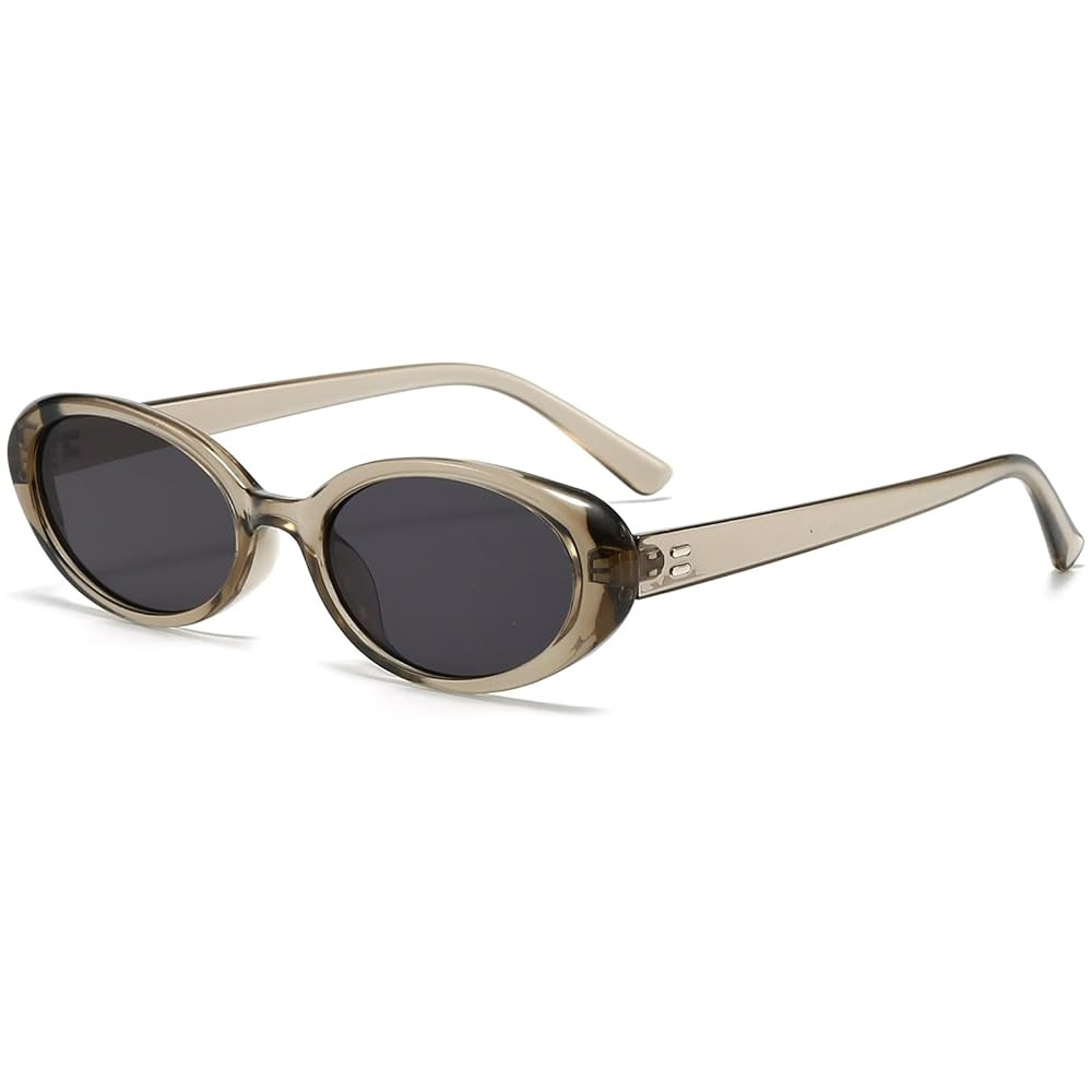 Retro Oval Sunglasses for Women Men Fashion Small Oval Sunglasses 90s Vintage Shades | Amazon (US)