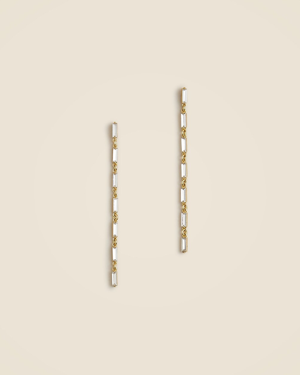 Baguette crystal-and-chainlink earrings | J. Crew US