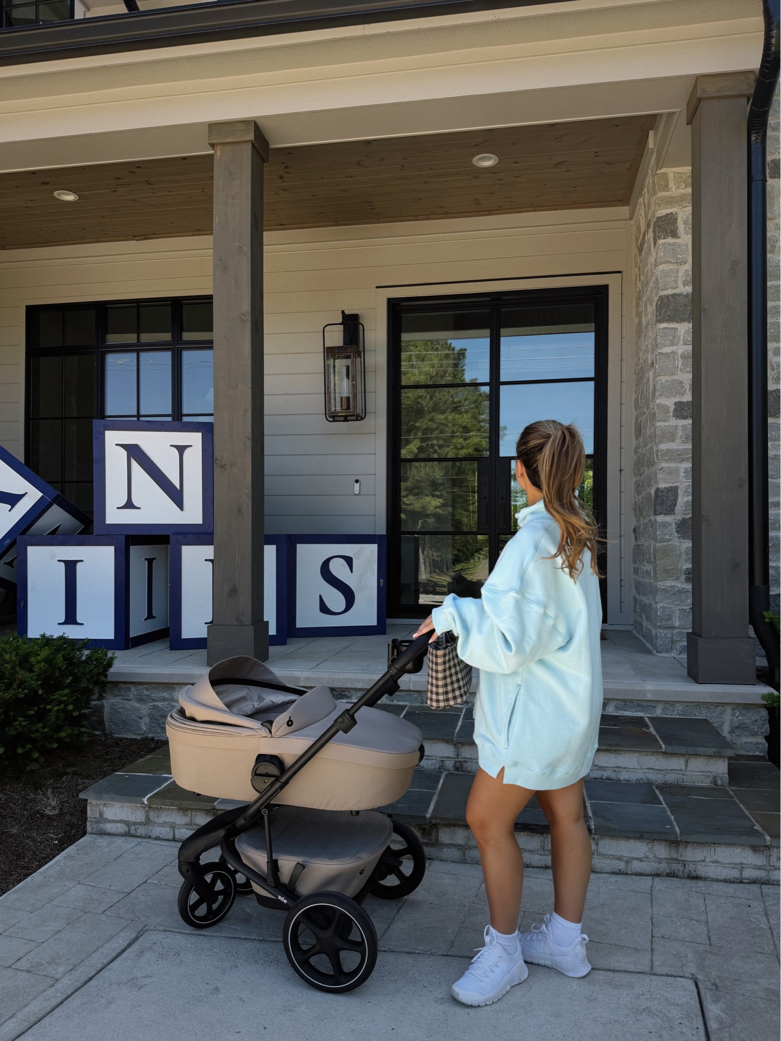 first stroller walk! 🩵 

#LTKBaby #LTKMothersDay #LTKmomlife