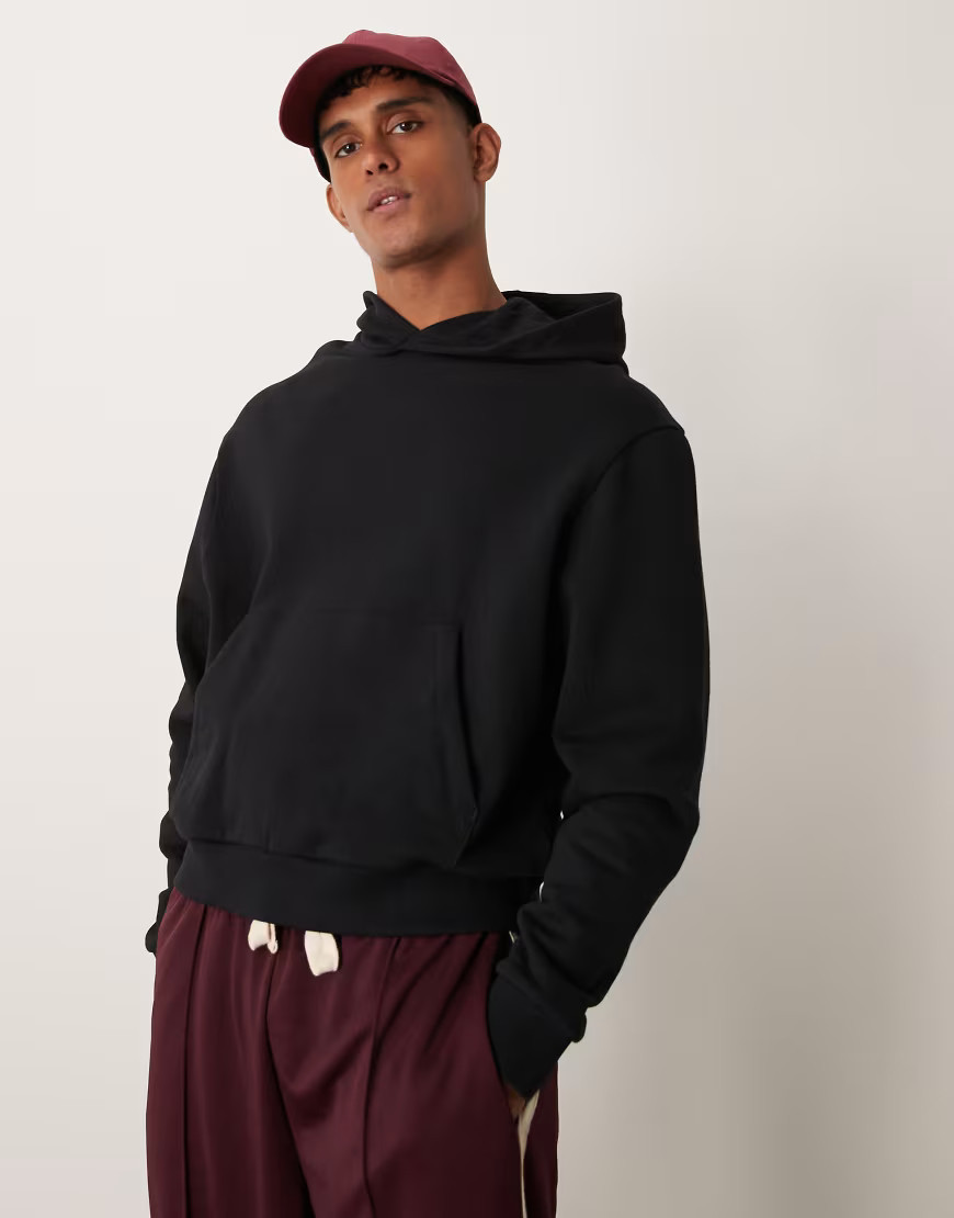 ASOS DESIGN essential boxy oversized hoodie in black | ASOS (Global)