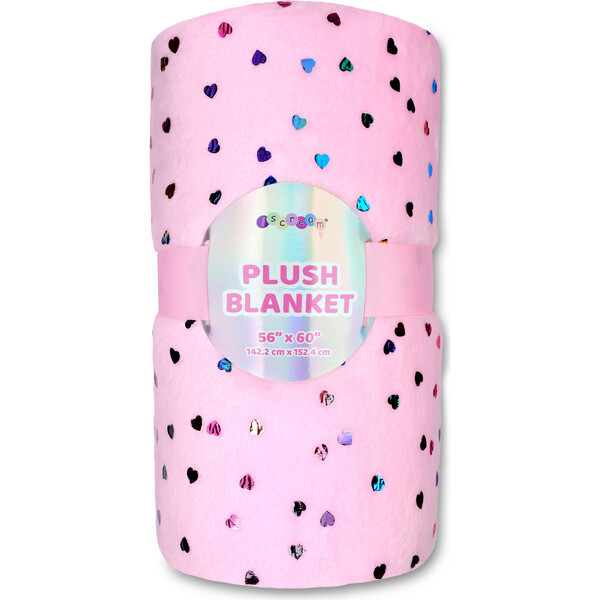 COLORFUL FOIL HEARTS PLUSH BLANKET | Maisonette