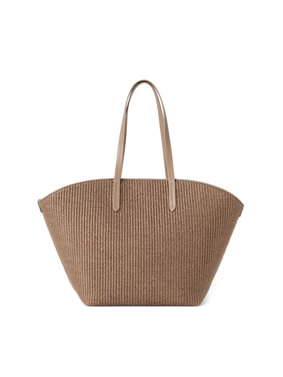 Brunello Cucinelli Pannier Shopper Tote in Techno Cotton Raffia | Saks Fifth Avenue | Saks Fifth Avenue