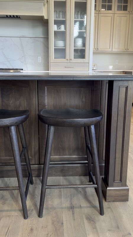 These tractor stools are beautiful, sturdy, high-quality, have a wide seat, and are perfect for our seating our six kids at the kitchen island. *They also come in a blonde natural wood color. 

#LTKfamily #LTKhome #LTKVideo