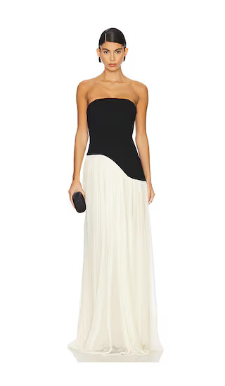 Alice Strapless Gown in Black & Cream | Revolve Clothing (Global)