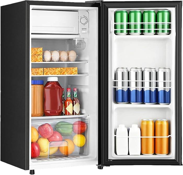 3.1 Cu.Ft Mini Fridge with Freezer, Single Door Mini Refrigerator, 5 Settings Temperature Adjusta... | Amazon (US)