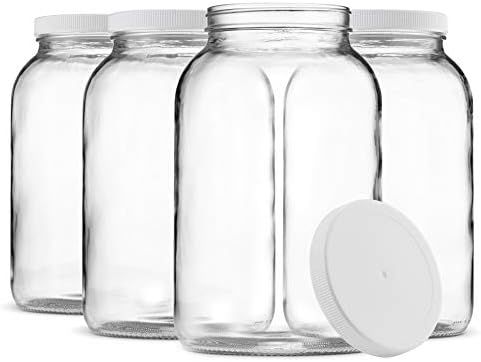 Paksh Novelty 1-Gallon Glass Jar Wide Mouth with Airtight Plastic Lid - USDA Approved BPA-Free Di... | Amazon (US)
