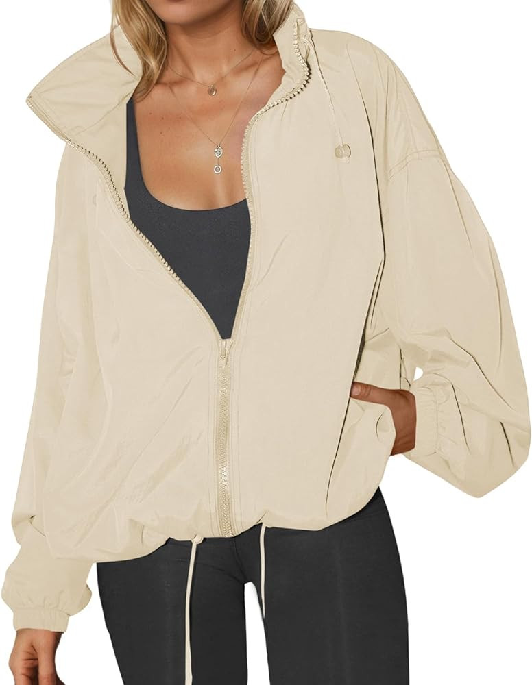 Yousify Womens Waterproof Rain Jackets Lightweight Zip Up Raincoat Outdoor Hiking Hooded Windbrea... | Amazon (US)