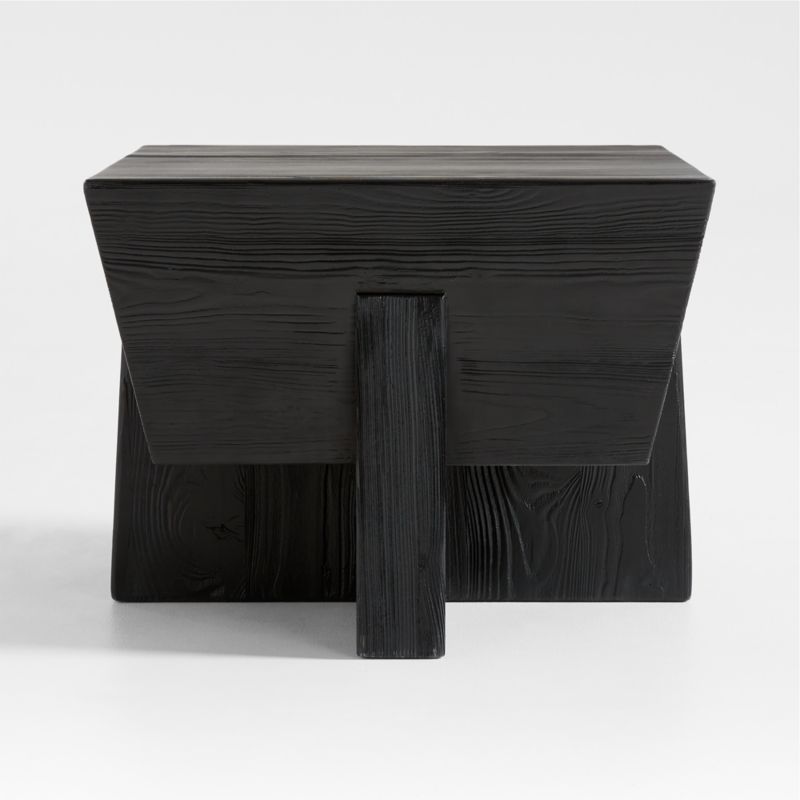 Kota Square Textured Black Pine Side Table + Reviews | Crate & Barrel | Crate & Barrel