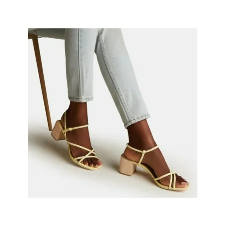 DOLCE VITA Womens Lemon Yellow Strappy Zayla Square Toe Block Heel Buckle Dress Sandals 10 | Walmart (US)