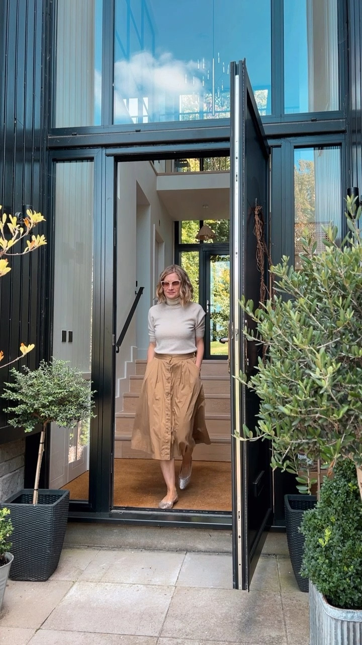 Cashmere roll neck knit with a beige skirt 🍂🍂

#LTKunder50 #LTKshoecrush #LTKSeasonal
