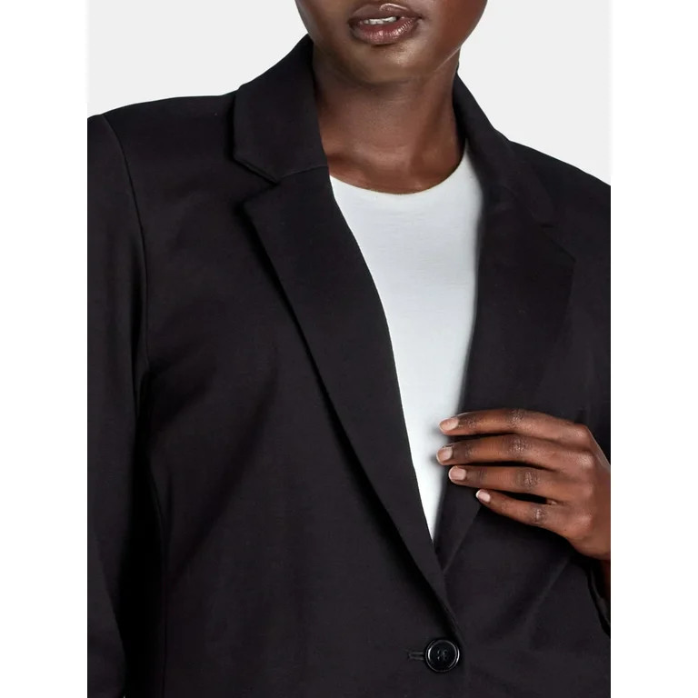Time and Tru Women's Ponte Knit Blazer, Sizes XS-XXXL | Walmart (US)