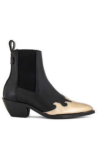 Dellaware Boot in Black & Gold | Revolve Clothing (Global)