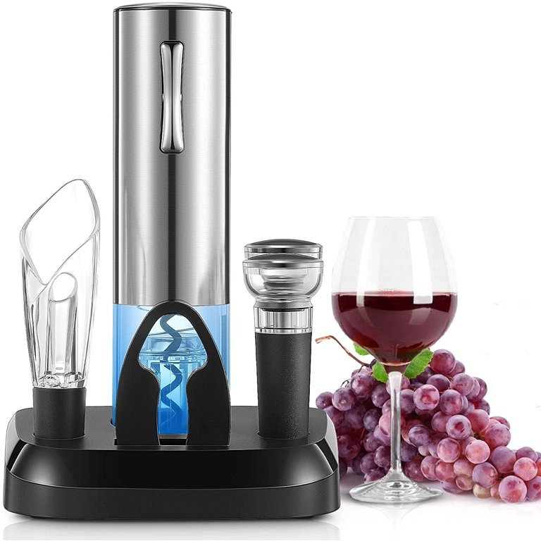 Electric Wine Opener, Cordless Automatic Electric Wine Bottle Opener with Charging Base, Vacuum F... | Walmart (US)