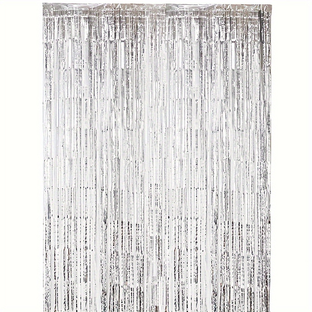 Silvery Metallic Tinsel Foil Fringe Door Streamer Photo - Temu | Temu Affiliate Program