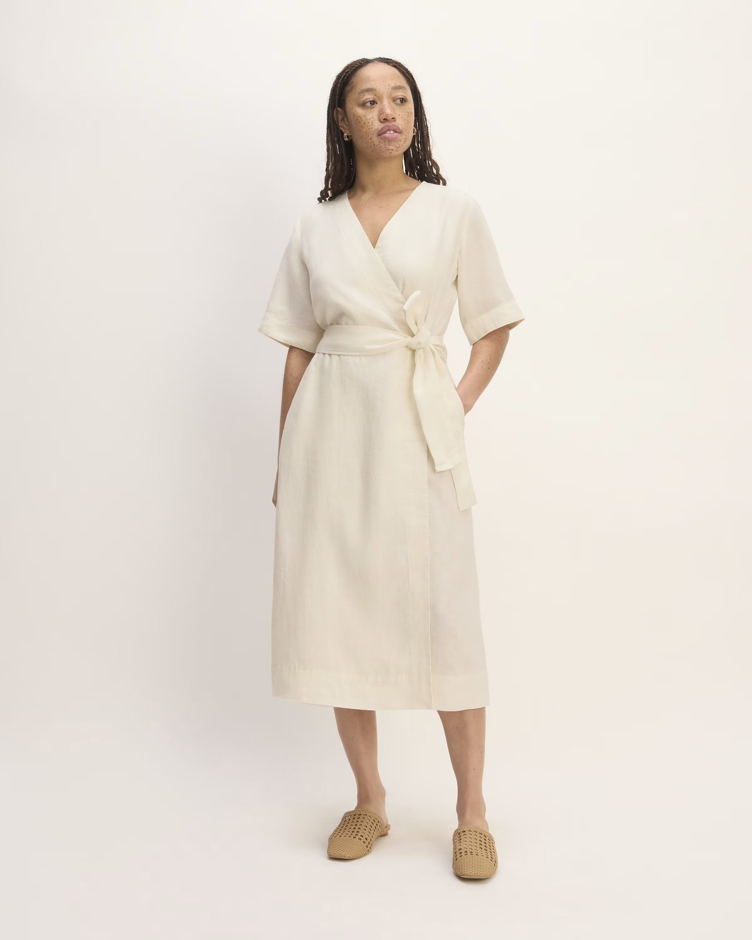 The Linen Short-Sleeve Wrap Dress | Everlane