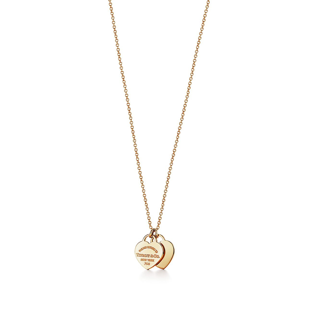 Return to Tiffany™ Double Heart Tag Pendant in Yellow Gold, Mini | Tiffany & Co. | Tiffany & Co. (UK)