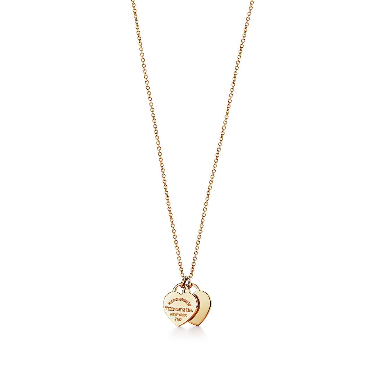 Return to Tiffany™ Double Heart Tag Pendant in Yellow Gold, Mini | Tiffany & Co. | Tiffany & Co. (UK)