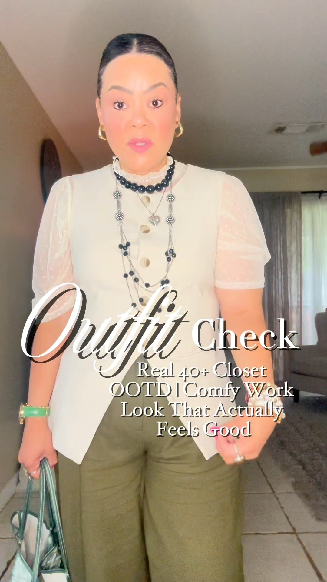 Casual Chic Office Look - Linen Barrel Pants, mesh top and Vest is the perfect look for the office. @Kohl's  @amazonfindsandfashion @walmart

#LTKWorkwear #LTKMidsize #LTKOver40