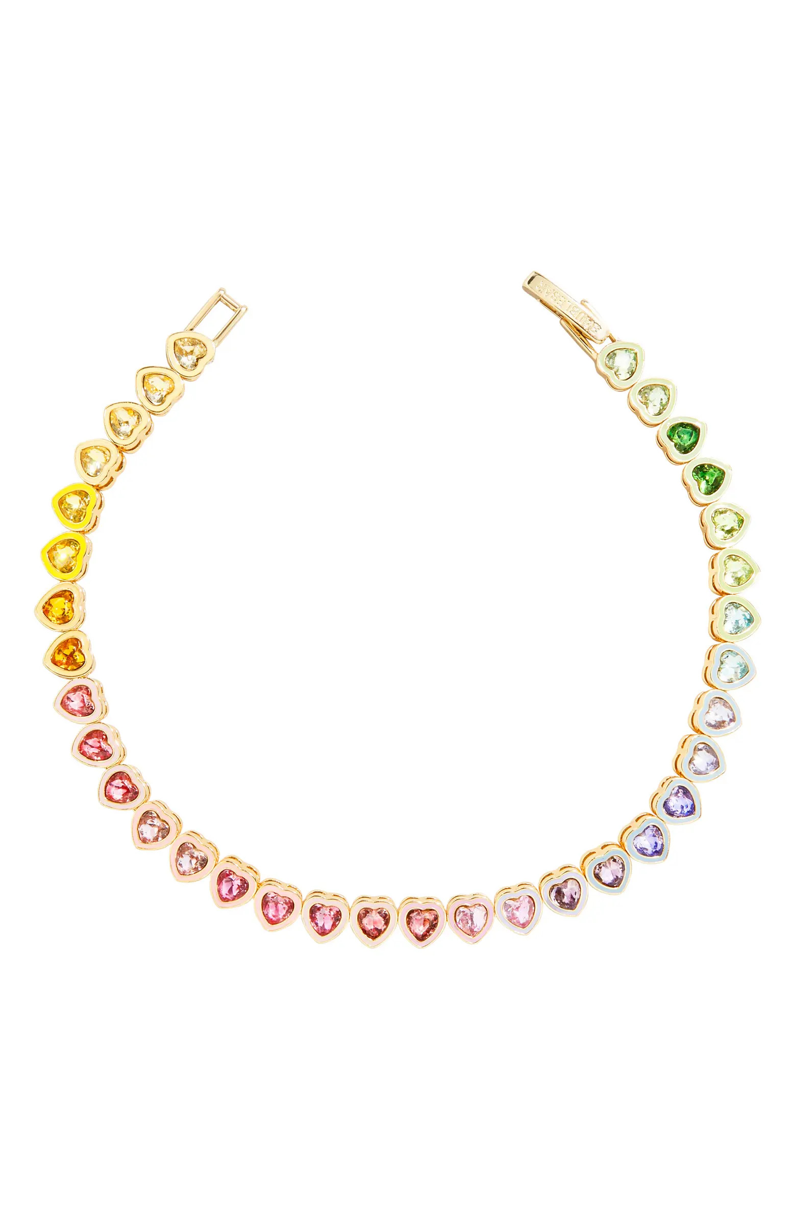 BaubleBar Kali Rainbow Heart Tennis Bracelet | Nordstrom | Nordstrom