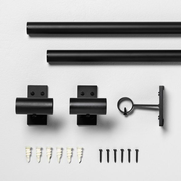 Steel Curtain Rod Matte Black - Hearth & Hand™ with Magnolia | Target