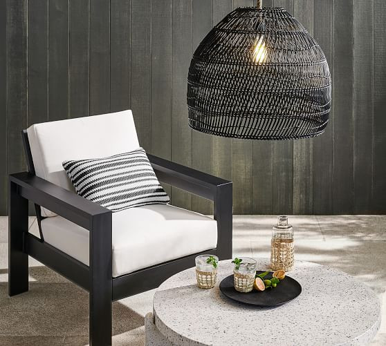 Malibu Metal Lounge Chair, Black | Pottery Barn (US)