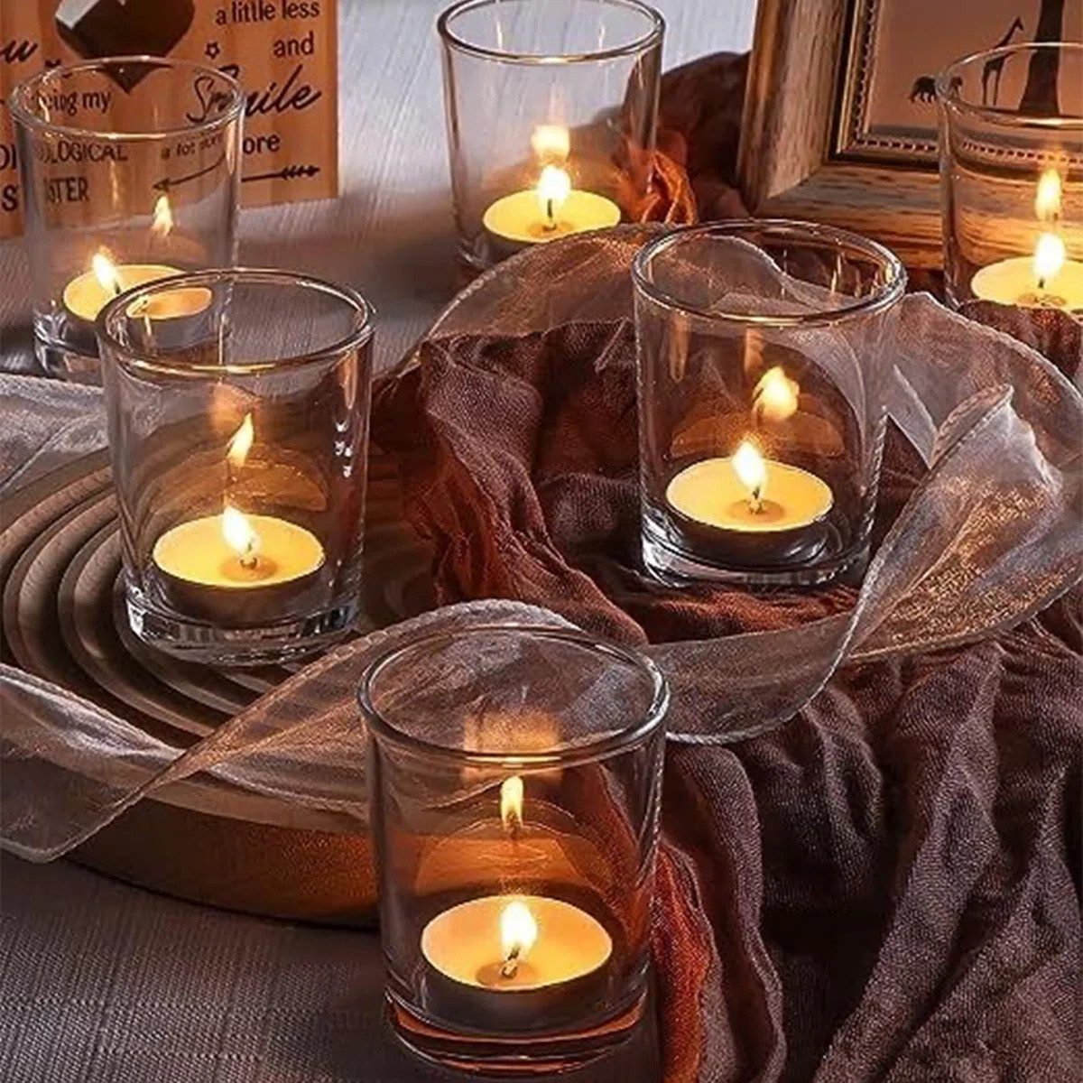 3.5'' H Glass Tabletop Hurricane (Set of 16) | Wayfair North America