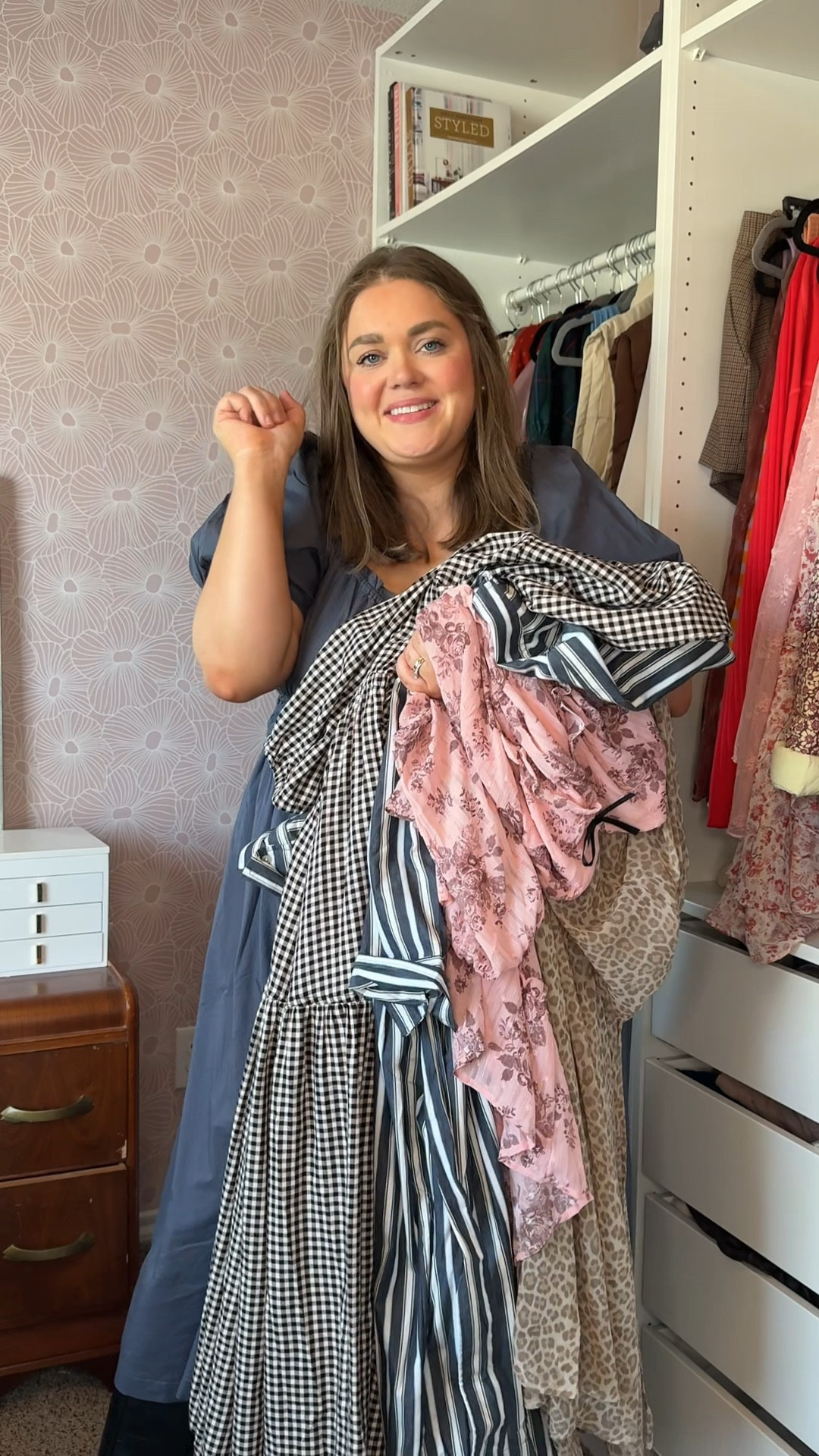 Current favorite fall dresses. Wearing xl in gray dress, xxl in shirt dress, 18/20 in plaid dress, size 2 in leopard dress and mini dress 

#LTKFindsUnder50 #LTKPlusSize