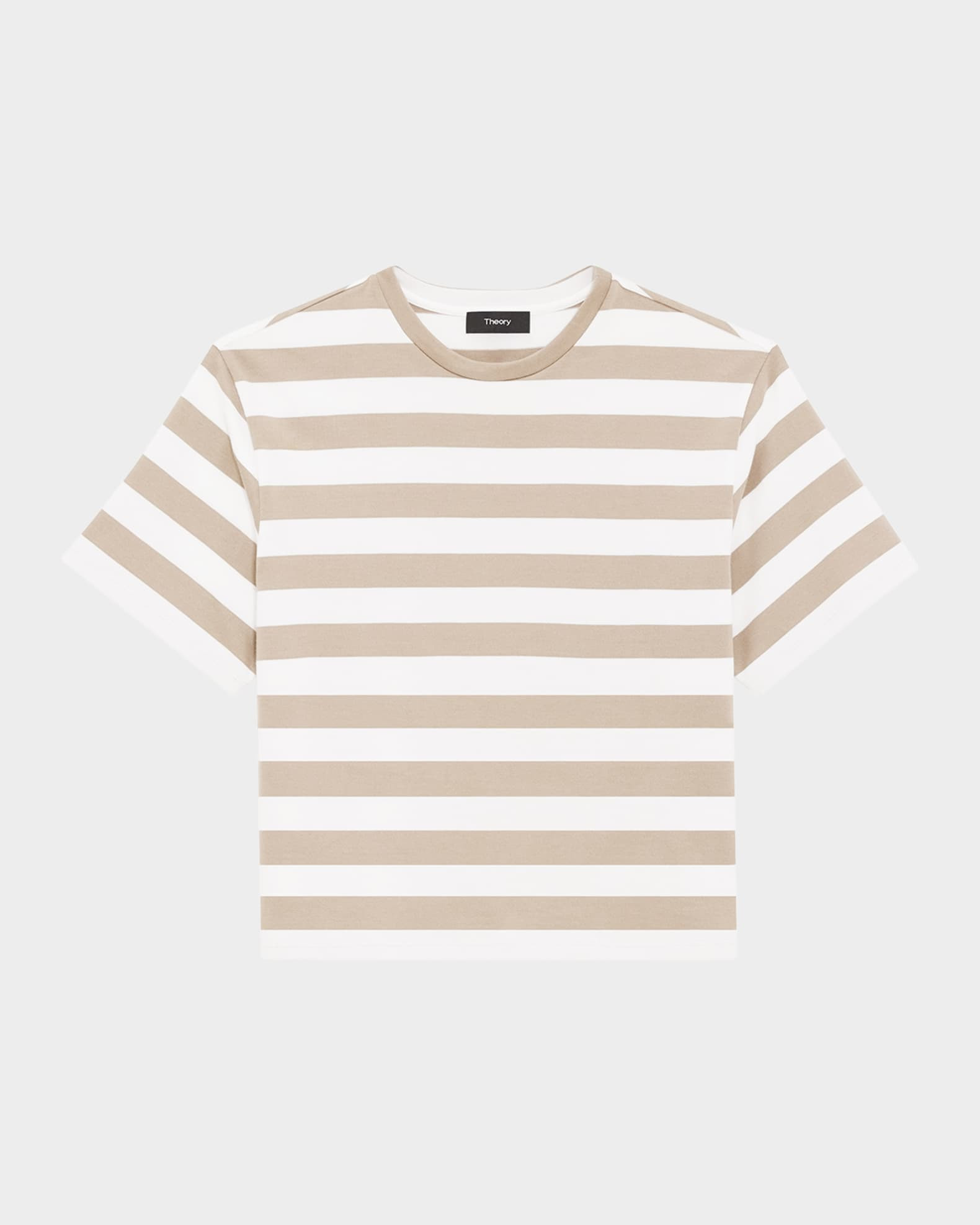Stripe Boxy Crewneck Tee | Neiman Marcus