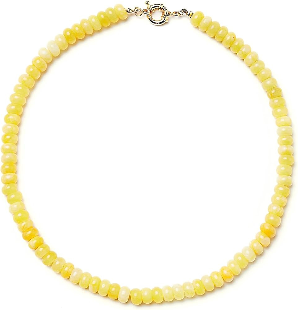 Bead Gemstone Choker Necklace for Women,Colorful Natural Stone Beaded Statement Boho Beach Neckla... | Amazon (US)