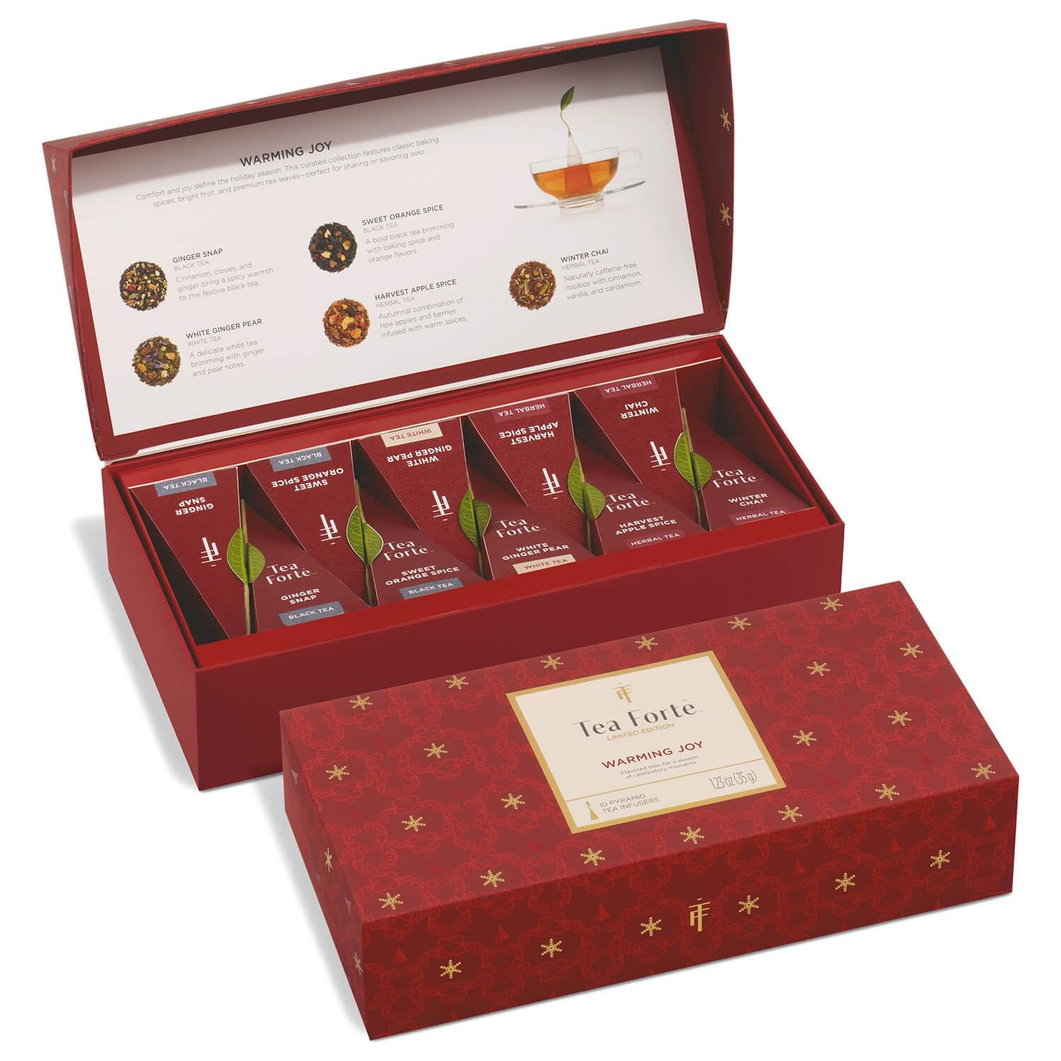 Tea Forte Warming Joy Holiday Premium Petite Presentation Box Gift Set Sampler, 10 Count, 2 of Ea... | Amazon (US)