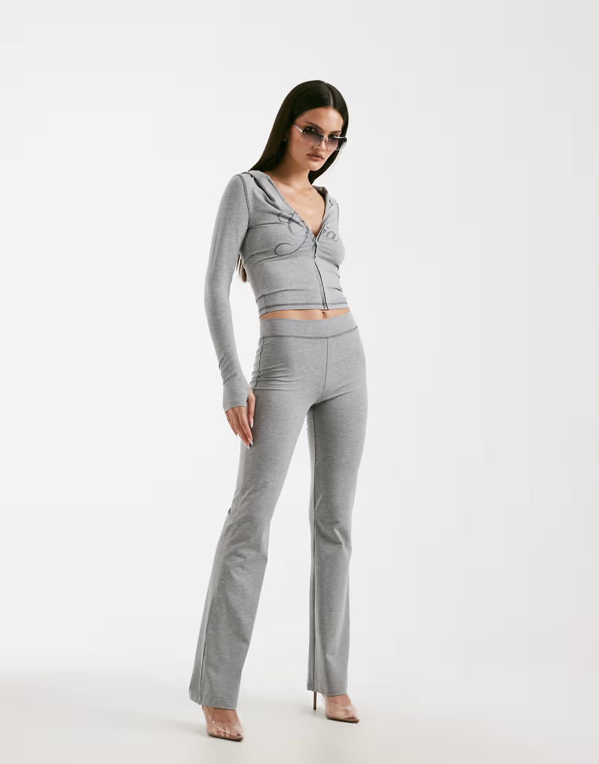 I.AM.GIA Blare logo back print contrast stitch track pant in gray - part of a set | ASOS (Global)