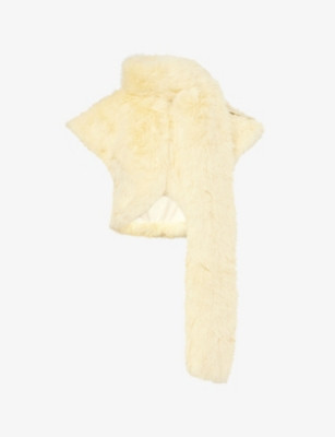 Saskia Cropped Faux-Fur Jacket and Oversized Scarf | Selfridges