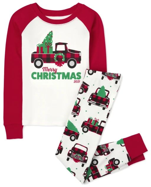 Unisex Kids Long Sleeve Christmas Truck Snug Fit Cotton Pajamas | The Children's Place  - BUNNYS ... | The Children's Place