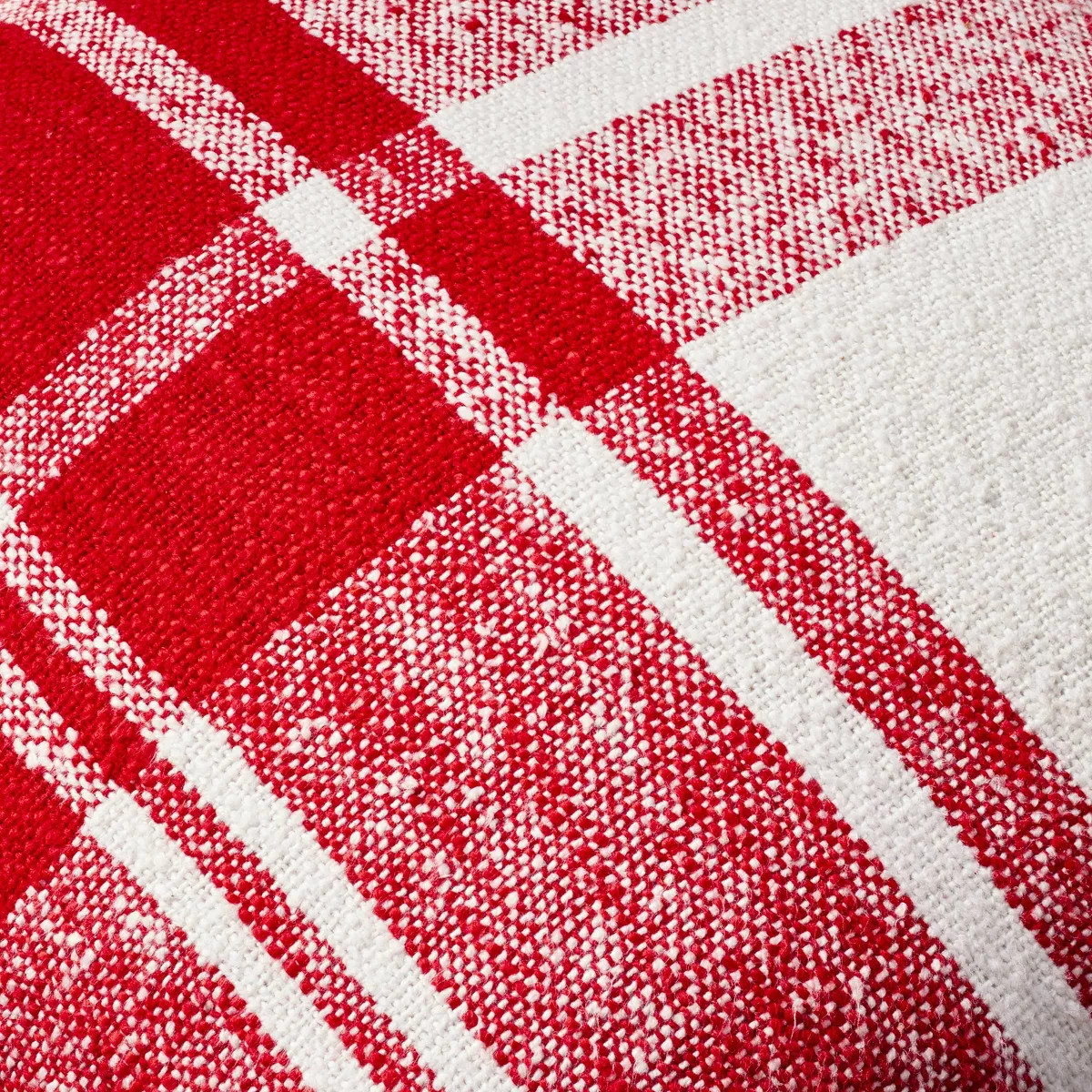 18"x18" Block Plaid Square Throw Pillow Red/Cream - Hearth & Hand™ with Magnolia | Target