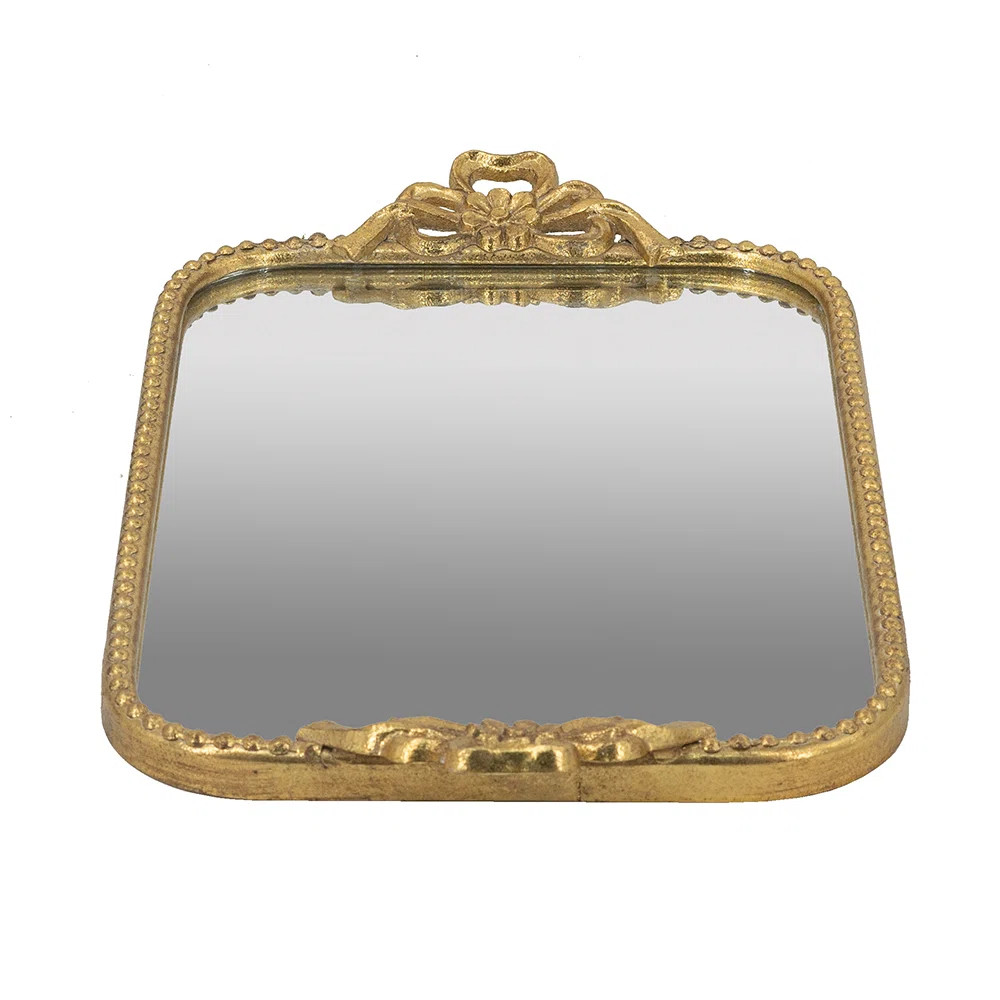 Marielene Gold Iron Tray with Mirrored Surface | Wayfair | Wayfair North America
