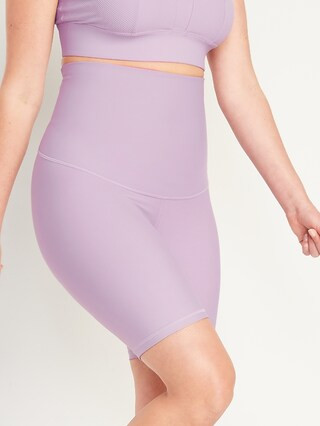 Maternity Full Panel PowerSoft Postpartum Support Biker Shorts -- 8-inch inseam | Old Navy (US)