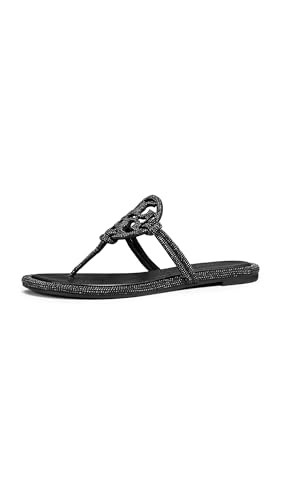 Tory Burch Women's Miller Knotted Pave Sandals, Perfect Black, 9 Medium US | Amazon (US)