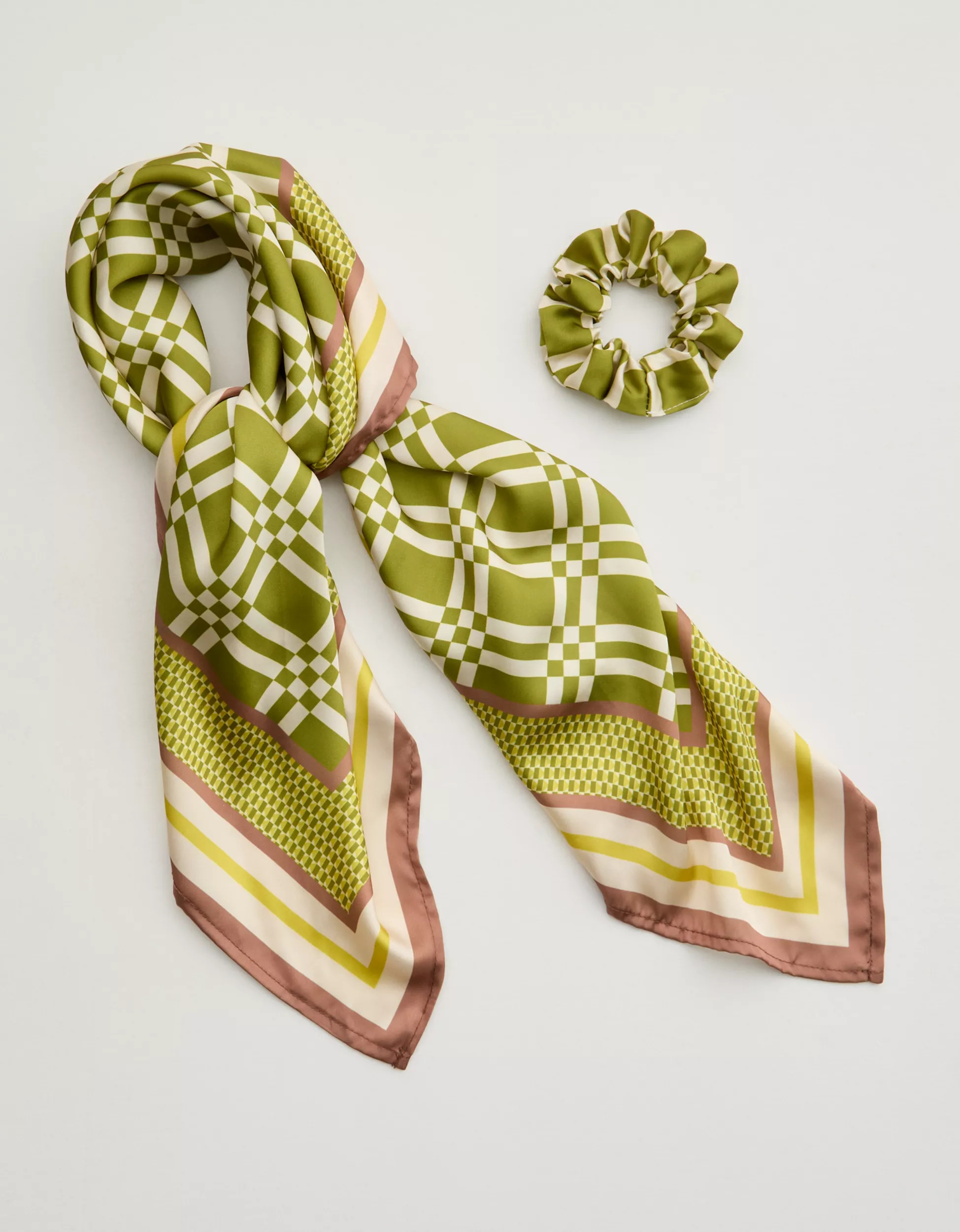 Aerie Satin Headscarf and Scrunchie | Aerie