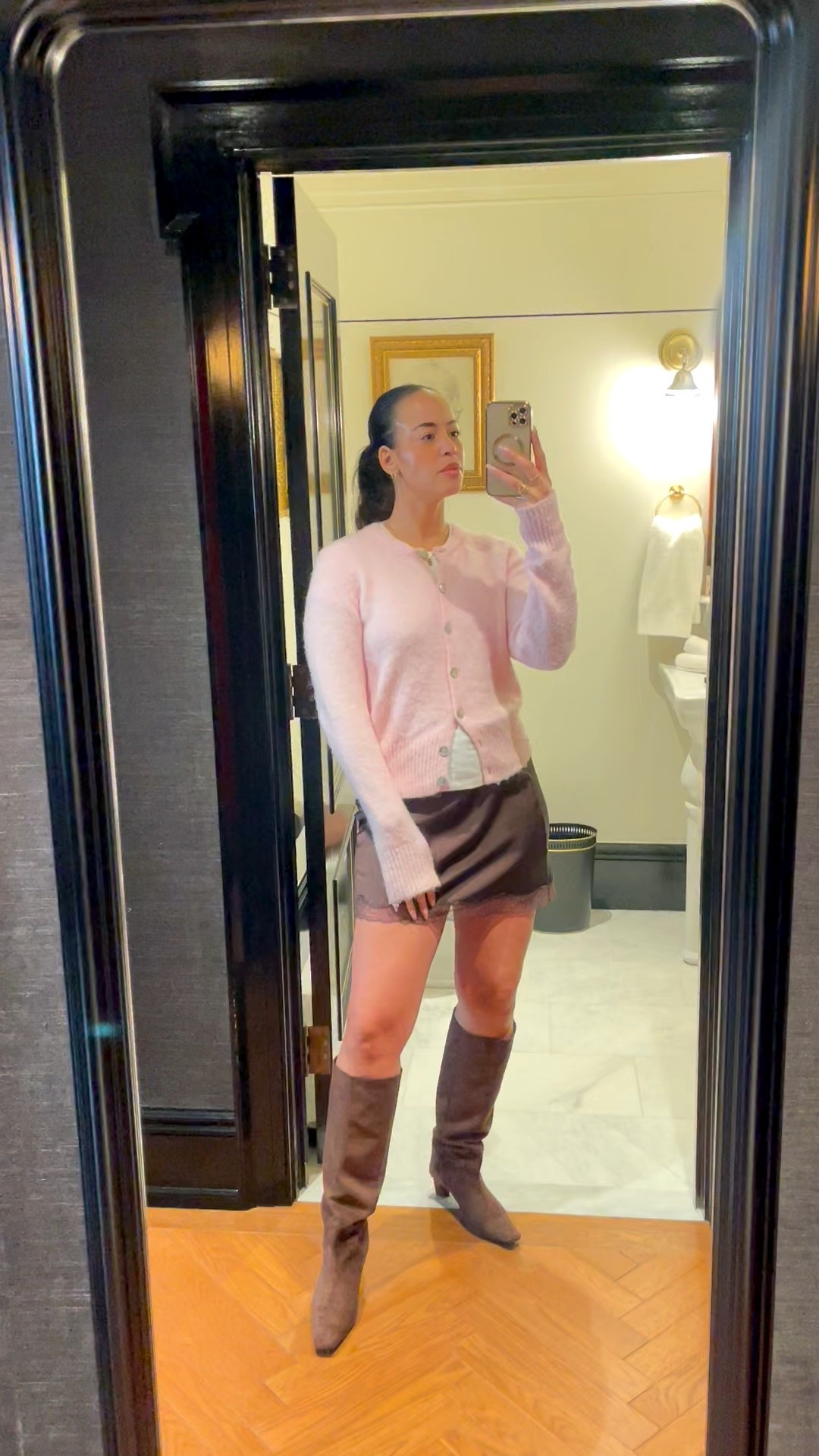 Pink and brown has been my favourite colour combination this fall! This hairy sweater and lace trim satin skirt paired with a faux suede boot gives such a great mix of textures  

#LTKcanada #LTKfall #LTKstyletip