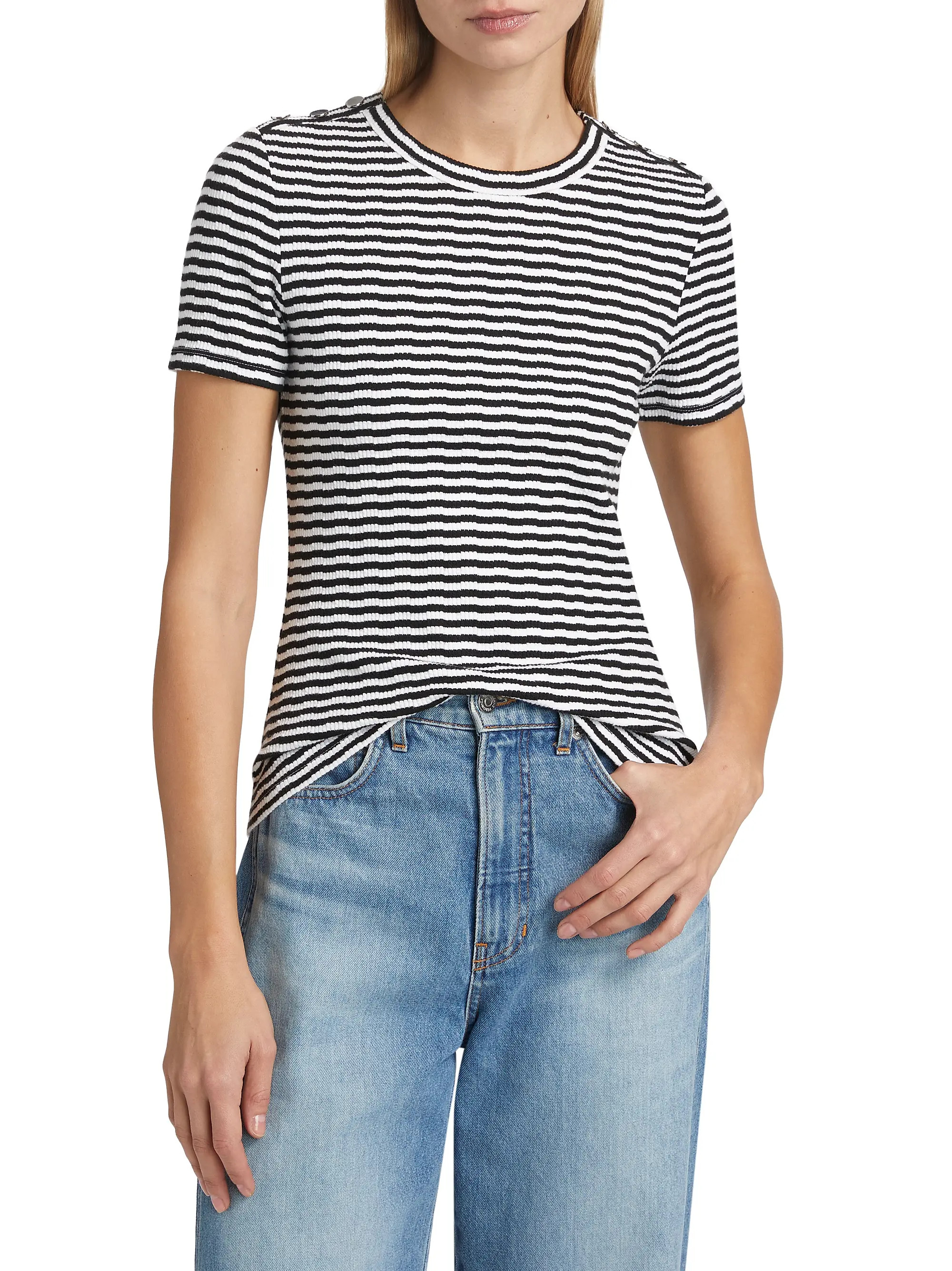 Draya Striped Knit T-Shirt | Saks Fifth Avenue