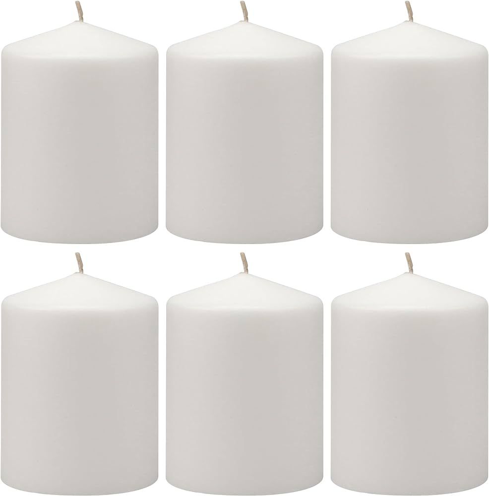 Stonebriar 35 Hour Long Burning Unscented Pillar Candles, 3x4, White | Amazon (US)