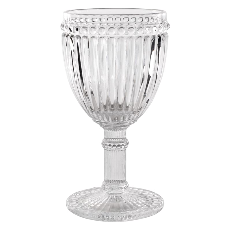 Clear Beaded Glass Goblet, 10.5oz | At Home