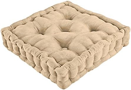 Tufted Padded Boosted Cushion and Support - Plush Seating for Chair with Carrying Handle, Natural... | Amazon (US)