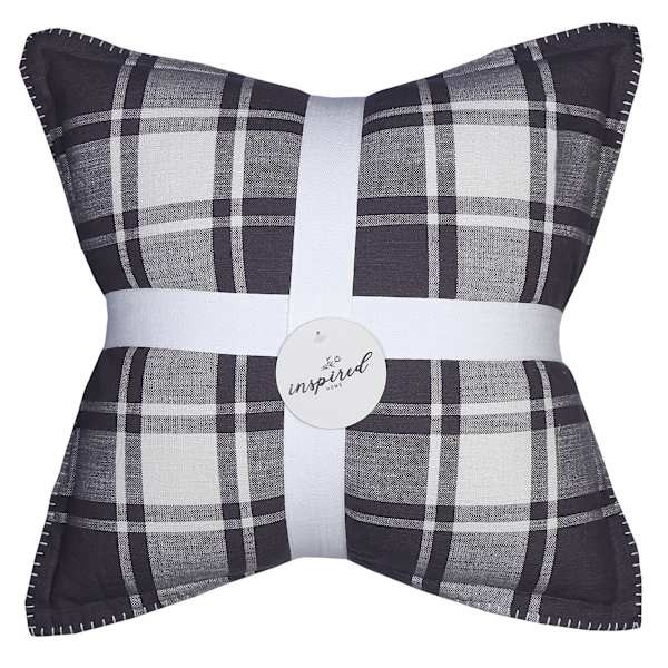 2-Pack Grey Reversible Plaid Pillows, 20" | At Home