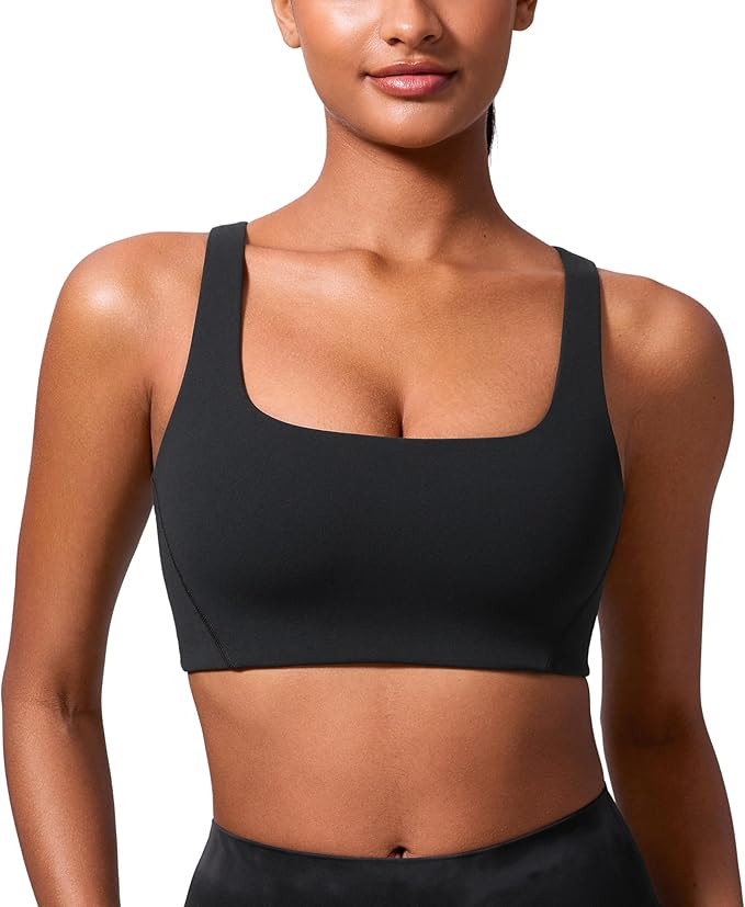 CRZ YOGA Butterlift Double Lined Square Neck Sports Bras for Women - Wireless V-Shaped Racerback ... | Amazon (CA)