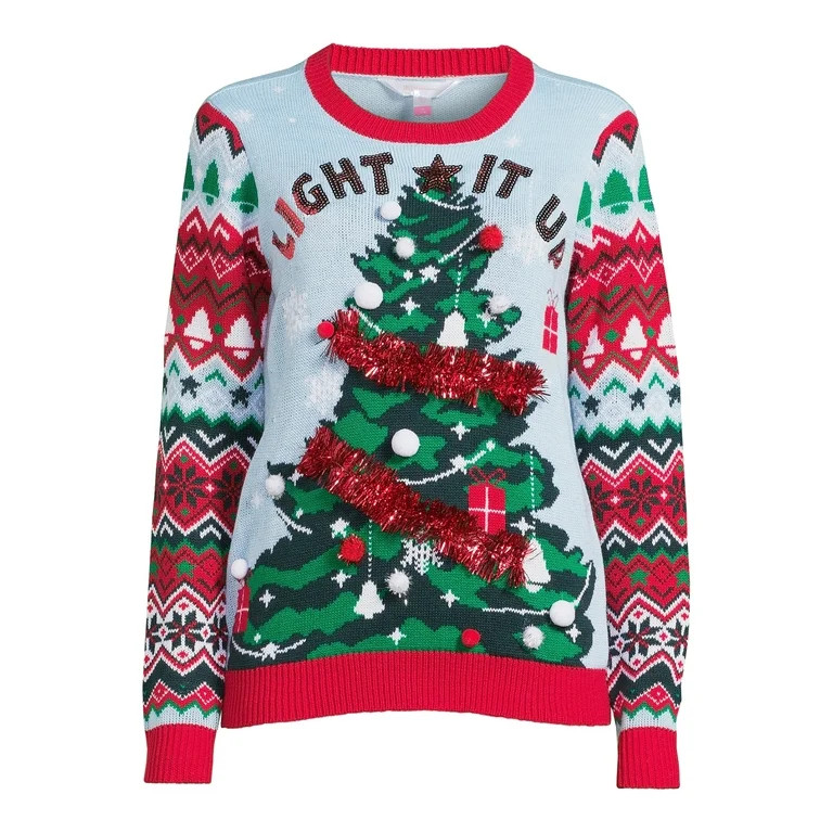 No Boundaries Junior's Christmas Sweater | Walmart (US)