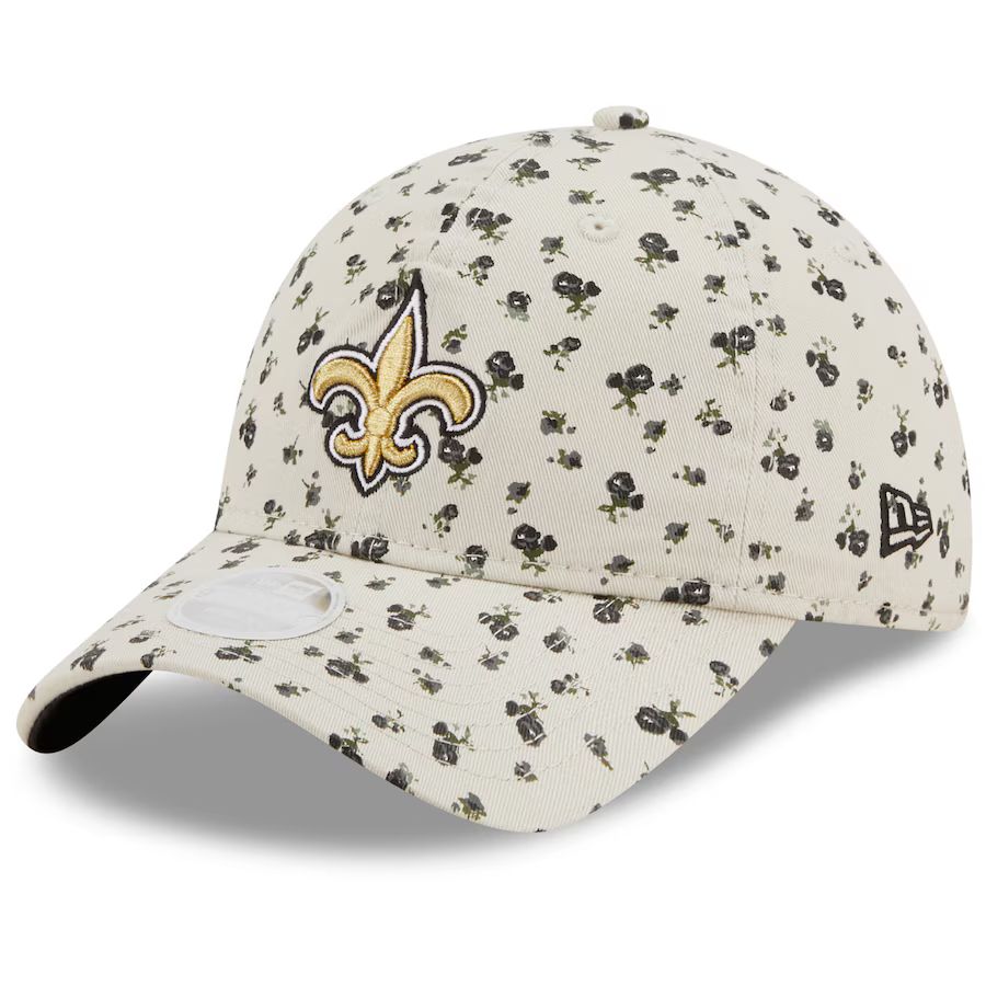 New Orleans Saints New Era Women's Floral 9TWENTY Adjustable Hat - Cream | Fanatics