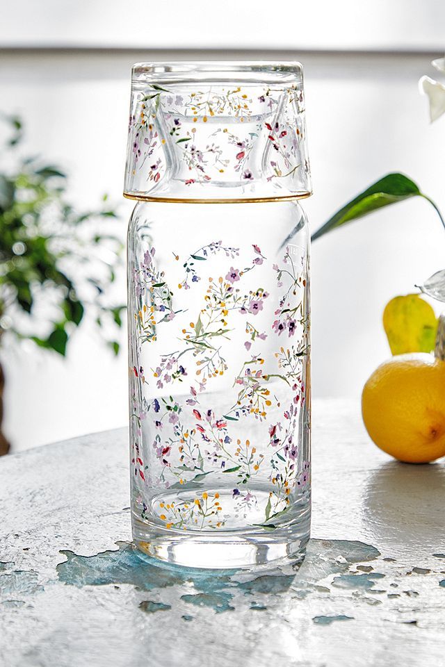 Floral Glass Carafe | Urban Outfitters (EU)